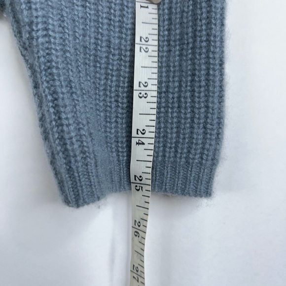 Quince Mongolian Cashmere Fisherman Crewneck Sweater Dusty Blue Scandi Minimal - Picture 9 of 10